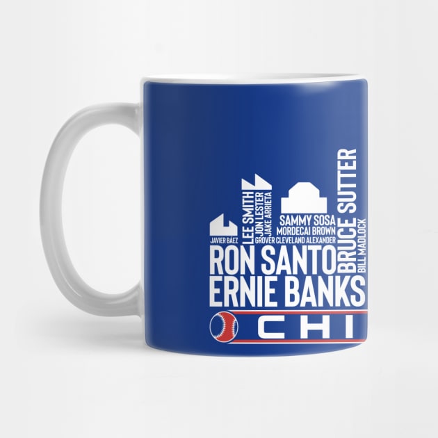 Chicago Baseball Team All Time Legends, Chicago City Skyline by Legend Skyline